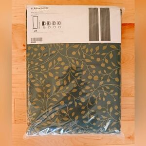 Ikea black out curtains  green and gold